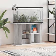 Supporto Acquario in Legno Multistrato Grigio Sonoma 100x40x60 cm