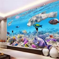 Murale 4D Personalizzato: Acquario di Pesci Tropicali