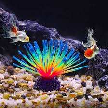 Anemone Luminoso in Silicone Blu per Acquario