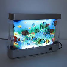 Mini Acquario LED con Pesci Simulati - Luce Notturna