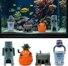 Pilikoll 4 Pezzi Decorazione Acquario Spongebob