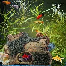 Tronco d'Albero Decorativo per Acquario in Resina