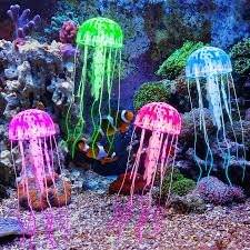 Decorazioni Gigantree per Acquario: Meduse Colorate - Set di 4 Pezzi