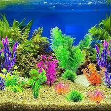 16 Pz Piante Artificiali per Acquario - Colori Misti